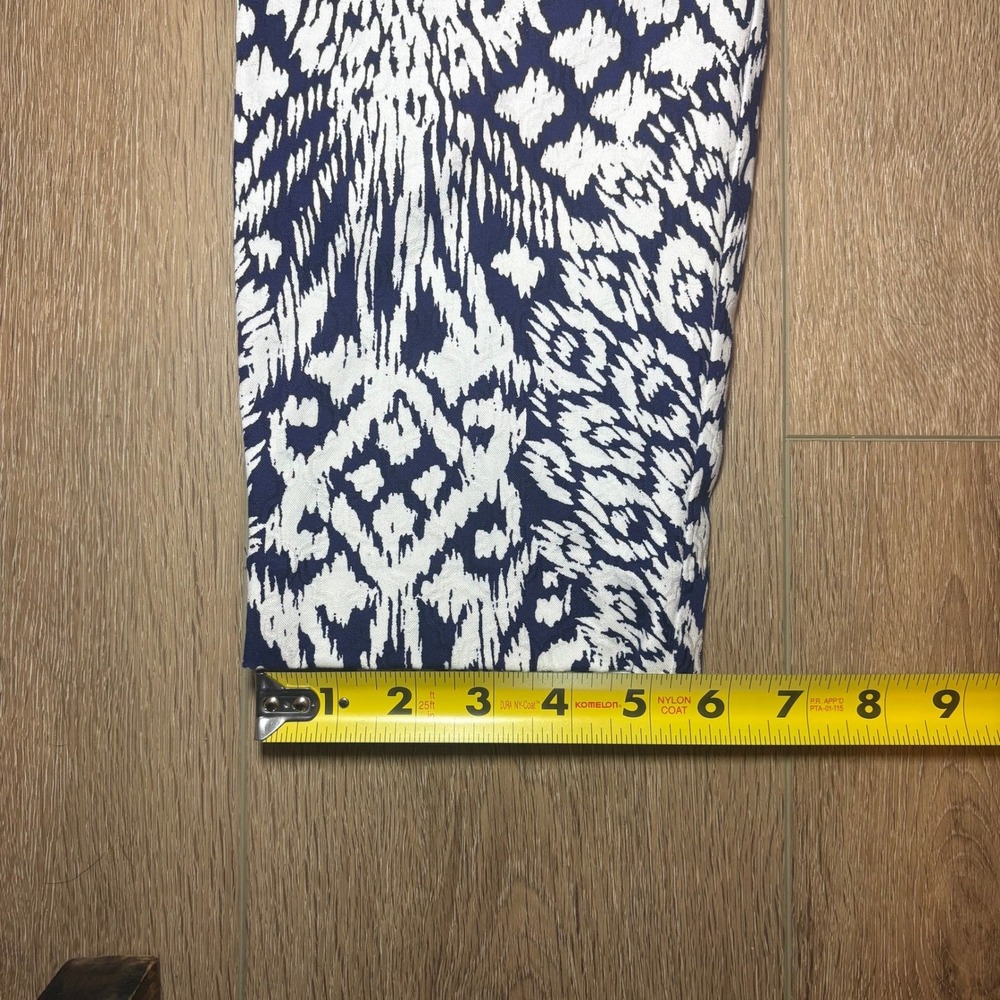 Lilly Pulitzer Kelly Ankle Pants Navy White Ikat Jacquard Trousers Womens 8 - Picture 8 of 11